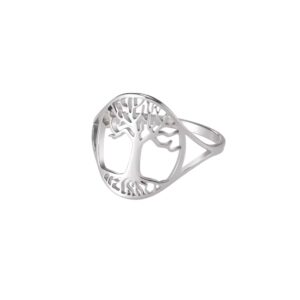 Bague grand arbre de vie argentée